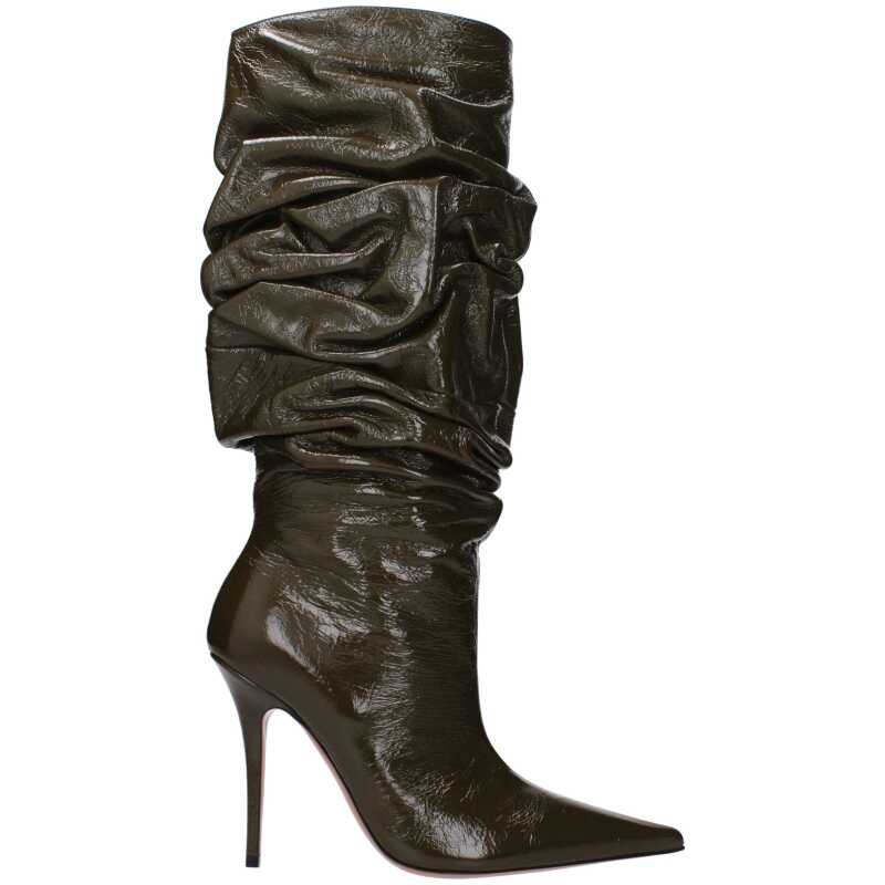 Amina Muaddi Green Leather Boot, theFeinheit