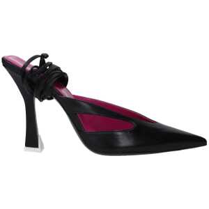 The Attico Black Leather Sandal