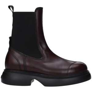 Ganni Brown Leather Ankle