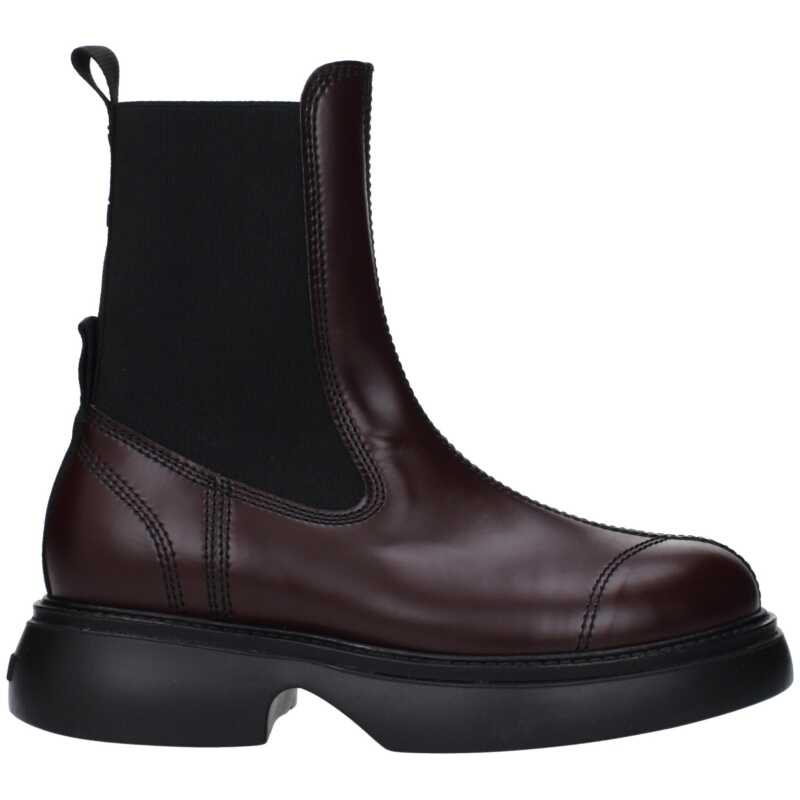 Ganni Brown Leather Ankle, theFeinheit