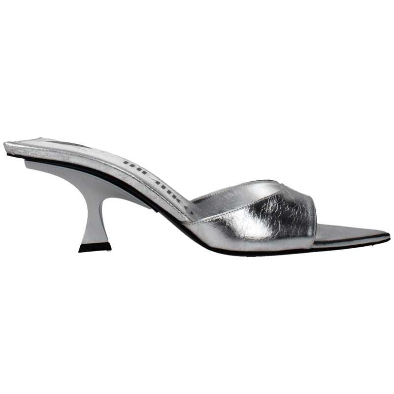 The Attico Gray Leather Sandal, theFeinheit