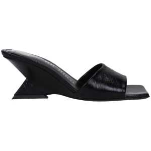 The Attico Black Leather Sandal