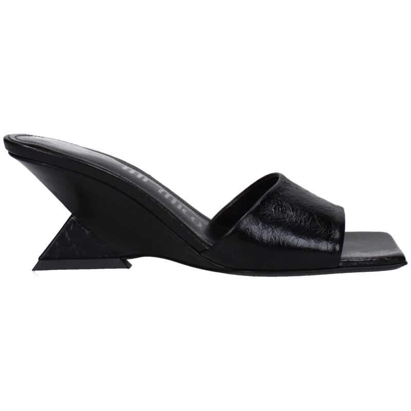 The Attico Black Leather Sandal, theFeinheit
