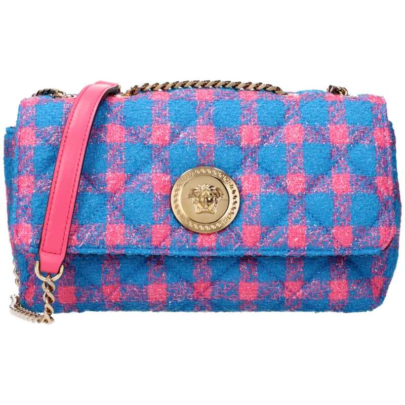 Versace Blue Fabric Crossbody Bag, theFeinheit