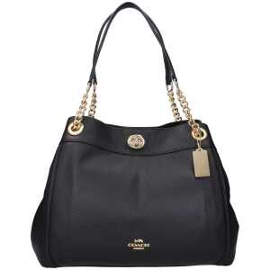 COACH Black Leather Shoulder Bag