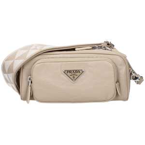 Prada Beige Leather Crossbody Bag