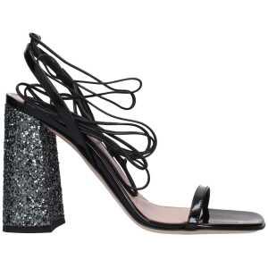 Miu Miu Black Leather Sandal