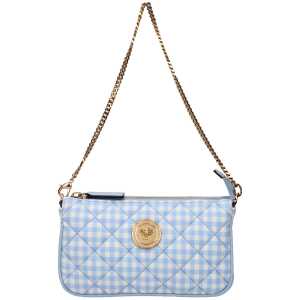 Versace Light Blue Fabric Handbag