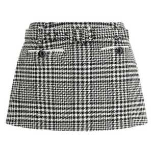 Self-Portrait Houndstooth wool Pants-skirt