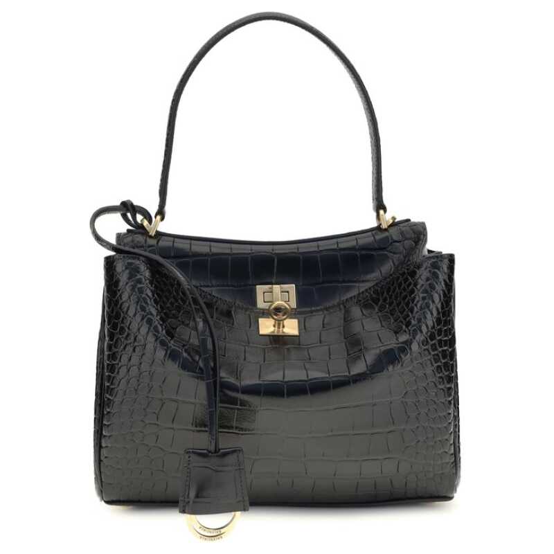 Balenciaga Rodeo Shoulder Bag in crocodile-print leather, theFeinheit