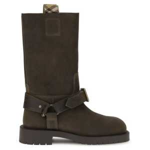 Burberry Suede Saddle Ankle Boots