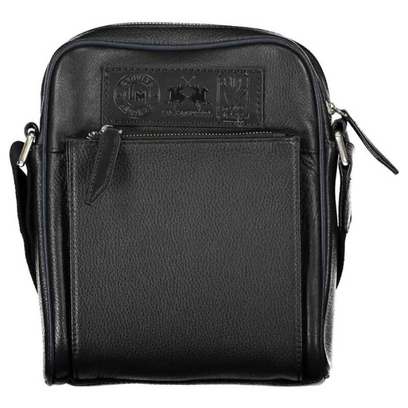La Martina Black Leather Shoulder Bag, theFeinheit