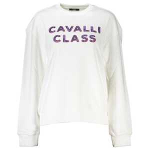 Cavalli Class White Cotton Sweater