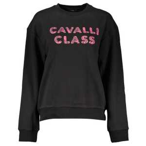 Cavalli Class Black Cotton Sweater