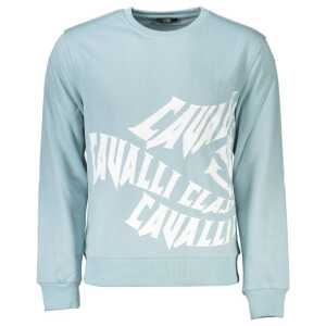 Cavalli Class Blue Cotton Sweater