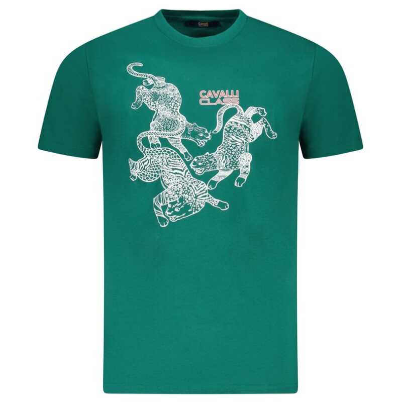 Cavalli Class Green Cotton T-Shirt, theFeinheit