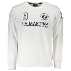 La Martina White Cotton Sweater
