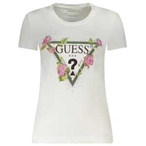 Guess Jeans White Cotton Tops & T-Shirt