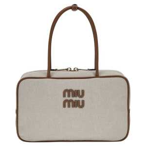 Miu Miu Canvas and leather Beau Shoulder Bag