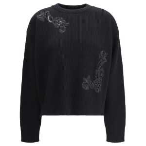 Versace Barocco Leaf Embroidered Sweater