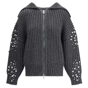 PINKO Rhinestones wool Cardigan
