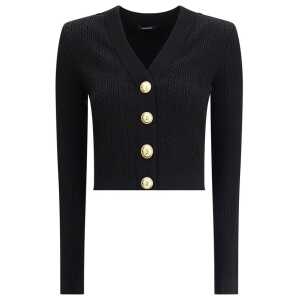 Balmain Ribbed and braided Cardigan