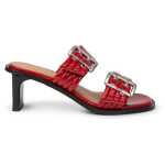 Ganni Red Leather Sandal