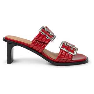 Ganni Red Leather Sandal