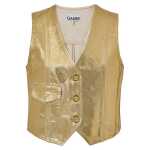 Ganni Gold Cotton Sleveless Jacket