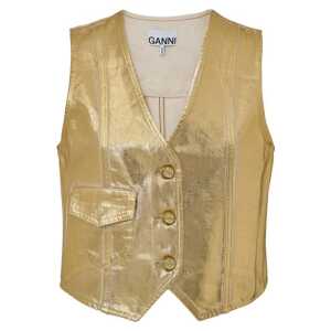Ganni Gold Cotton Sleveless Jacket