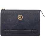 Versace Blue Leather Clutch Bags