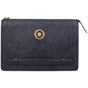 Versace Blue Leather Clutch Bags