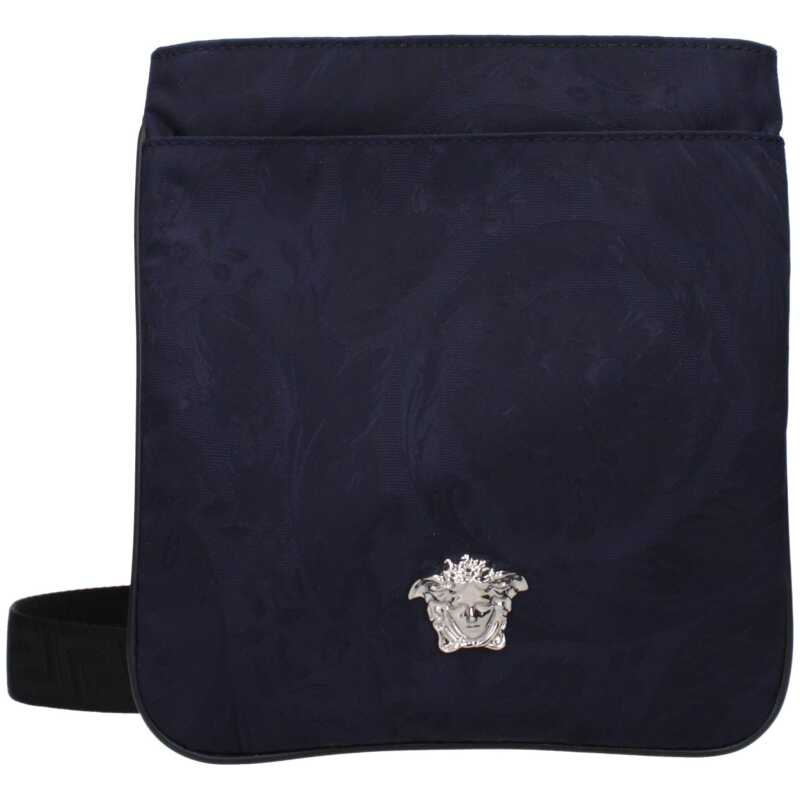 Versace Blue Fabric Crossbody Bags, theFeinheit