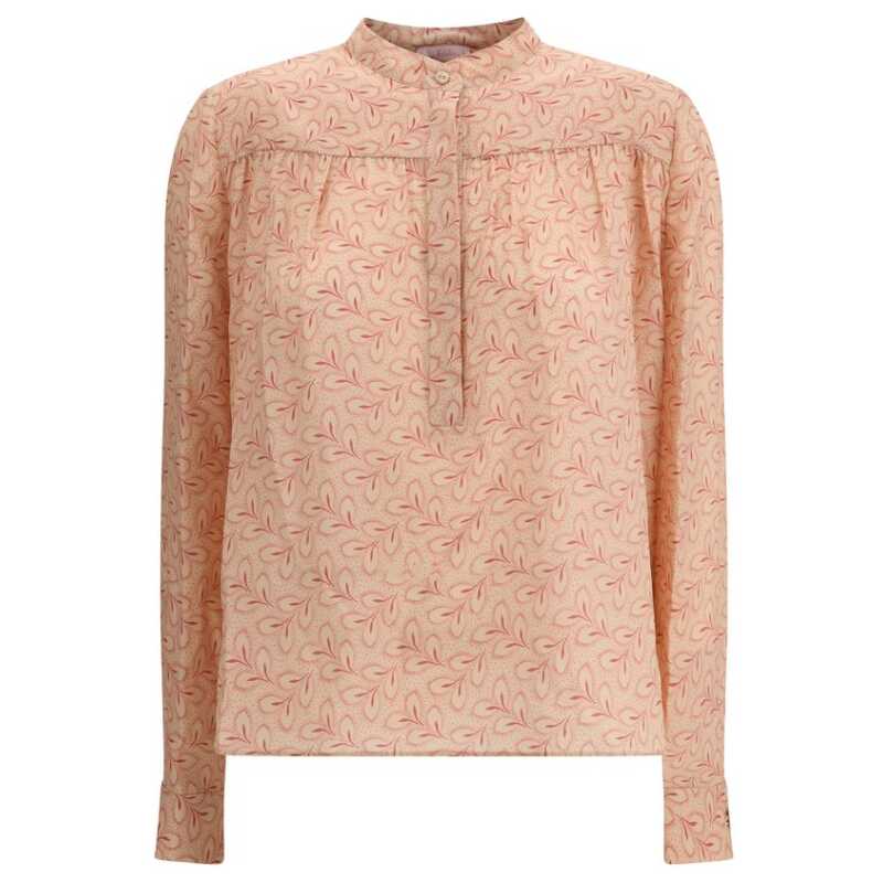 Kristina Ti Blouse with foliage print and refined stand-up collar, theFeinheit