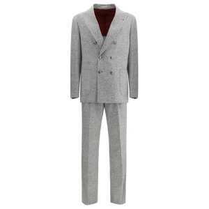 Brunello Cucinelli Wool and cashmere buttoned grisaille Suit