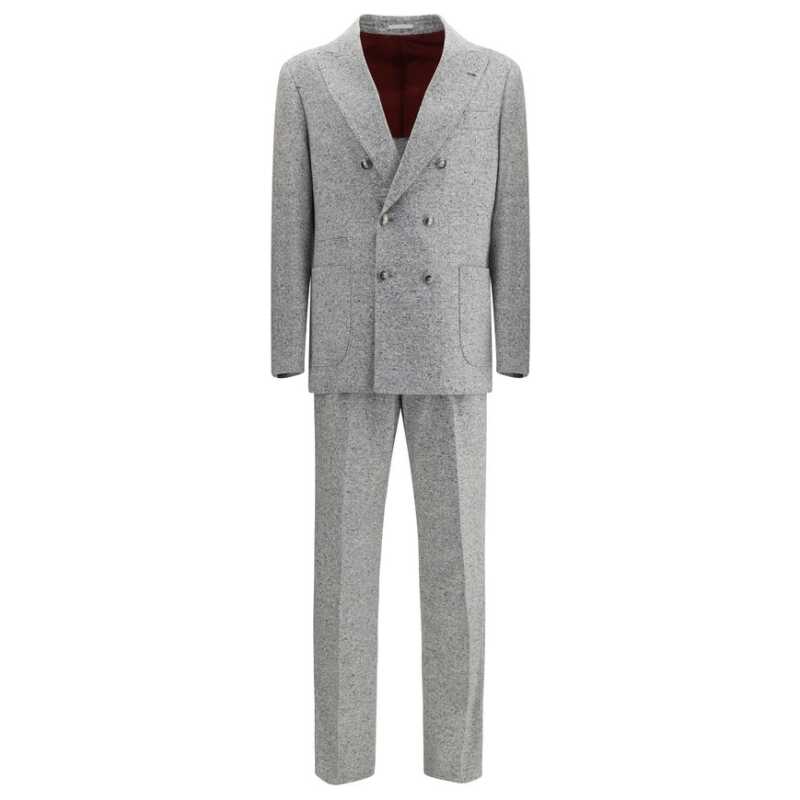 Brunello Cucinelli Wool and cashmere buttoned grisaille Suit, theFeinheit