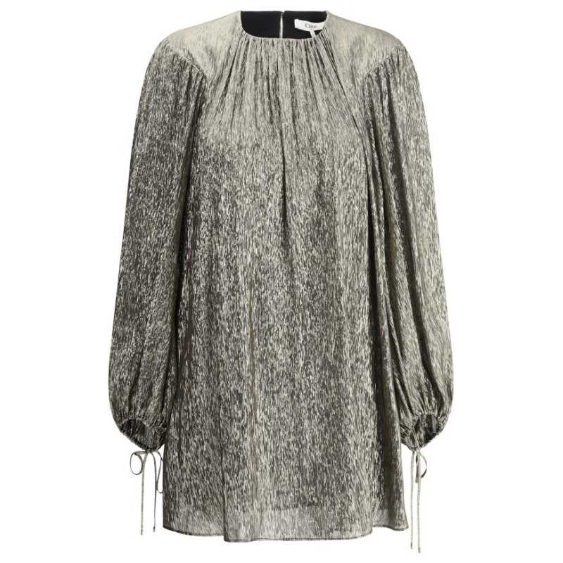 Chloé Silk lamé mini Dress, theFeinheit