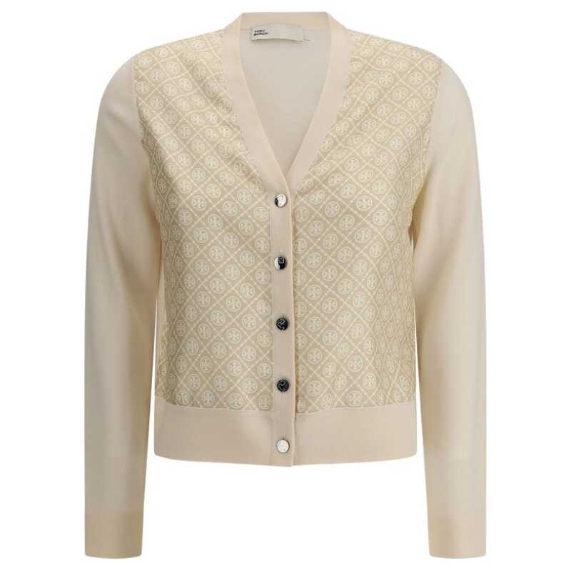 Tory Burch Silk and wool Cardigan with logos, theFeinheit