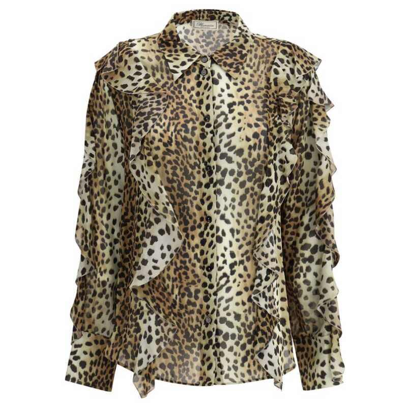 Blumarine Silk chiffon leopard Shirt, theFeinheit