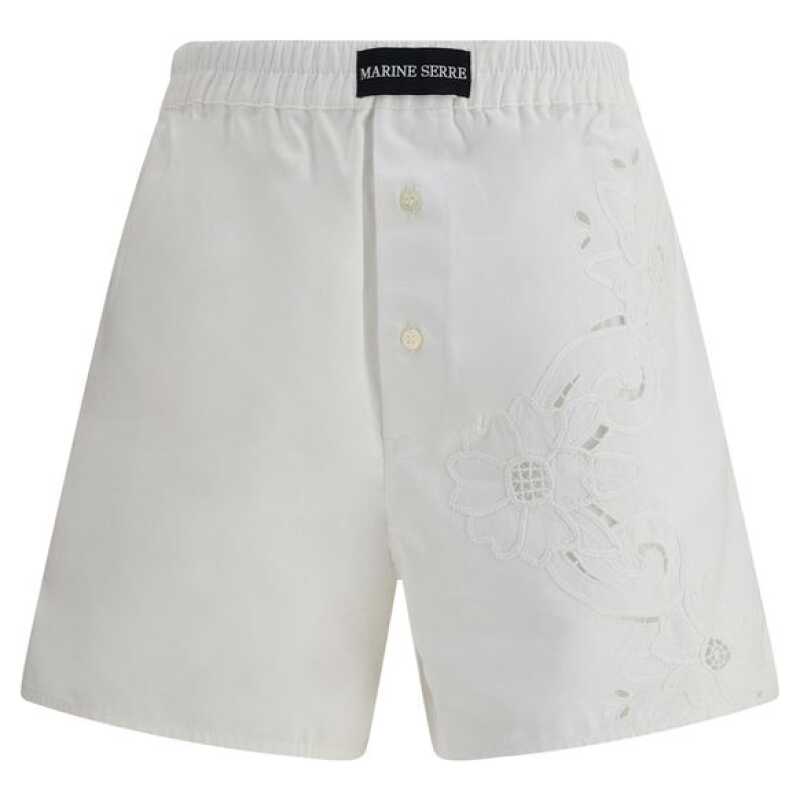 Marine Serre Linen Shorts, theFeinheit