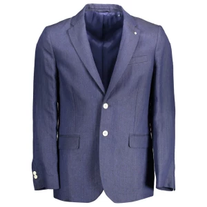 Gant Blue Linen Men Jacket