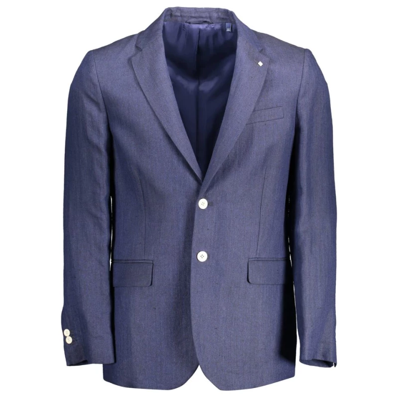Gant Blue Linen Men Jacket, theFeinheit