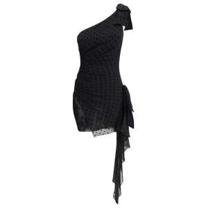 Alessandra Rich Polka-dot one-shoulder Dress