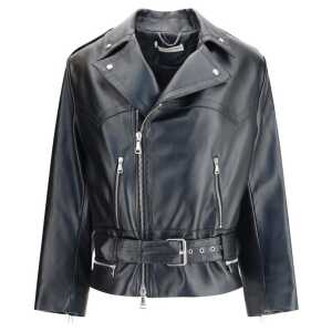 Alessandra Rich Leather Biker Jacket