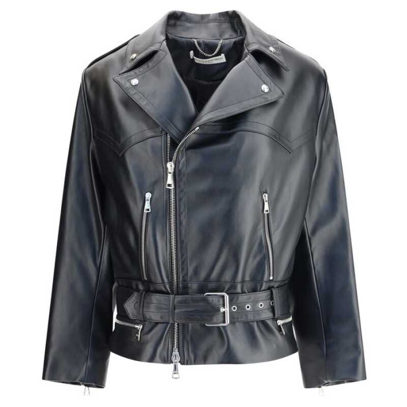 Alessandra Rich Leather Biker Jacket, theFeinheit