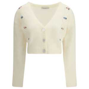 Alessandra Rich Mohair Cardigan with embroidery