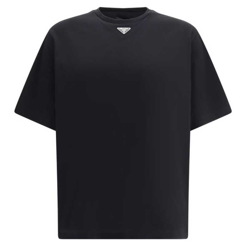Prada T-Shirt with triangular plaque, theFeinheit
