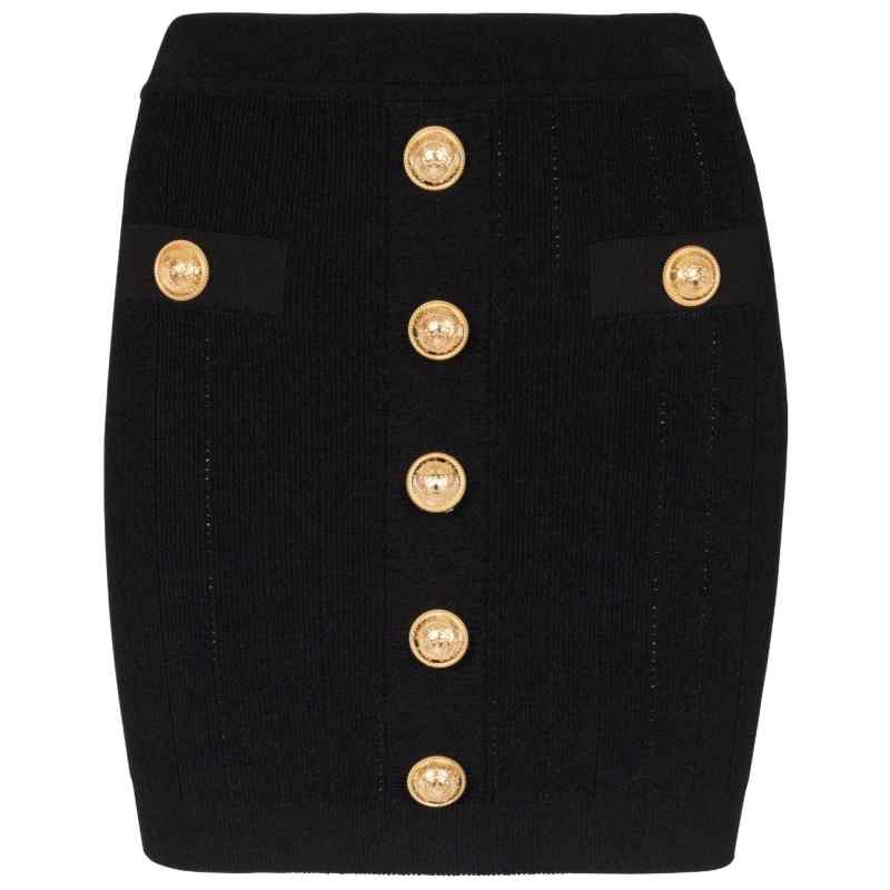 Balmain Button-detail knitted miniskirt, theFeinheit