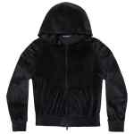 Balenciaga Crystal embellished velvet zip-up hoodie