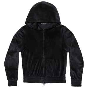 Balenciaga Crystal embellished velvet zip-up hoodie